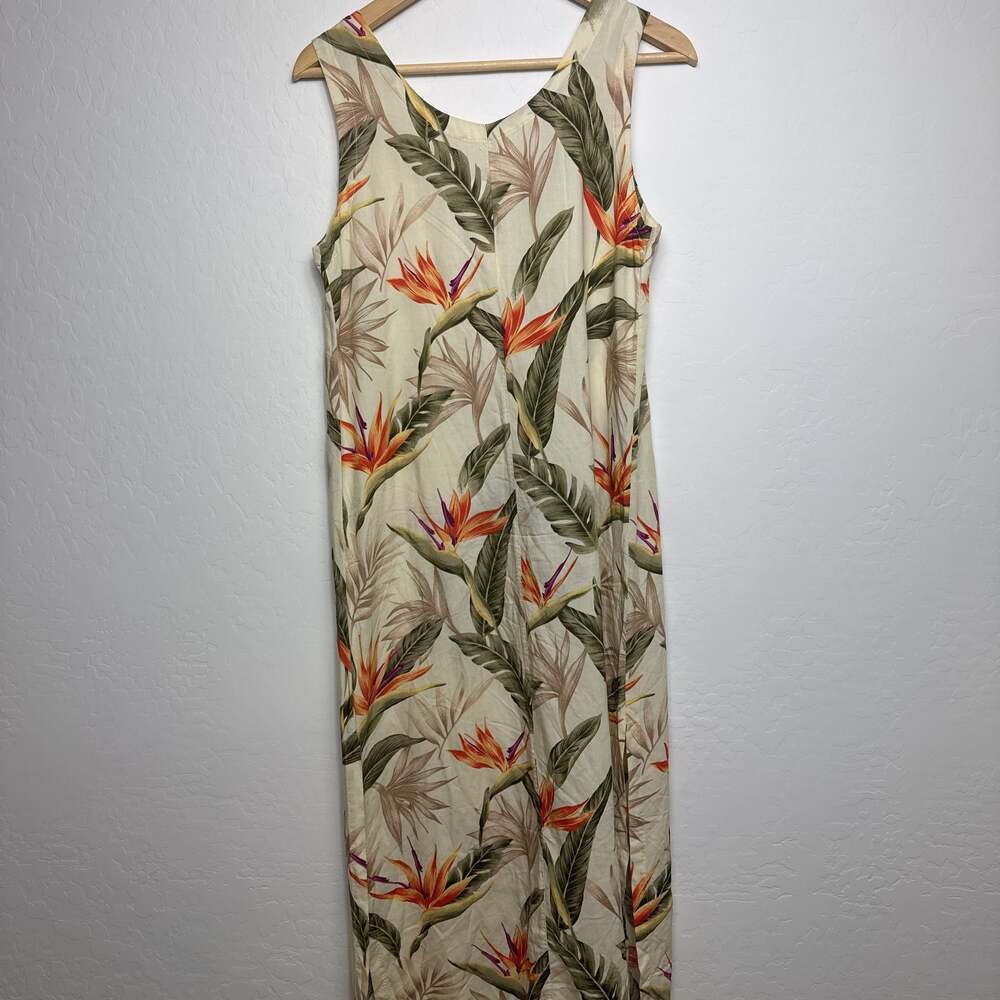 Paradise Found Honolulu Hawaii Bird of Paradise Tropical Floral Maxi Dress Small - Picture 2 of 4